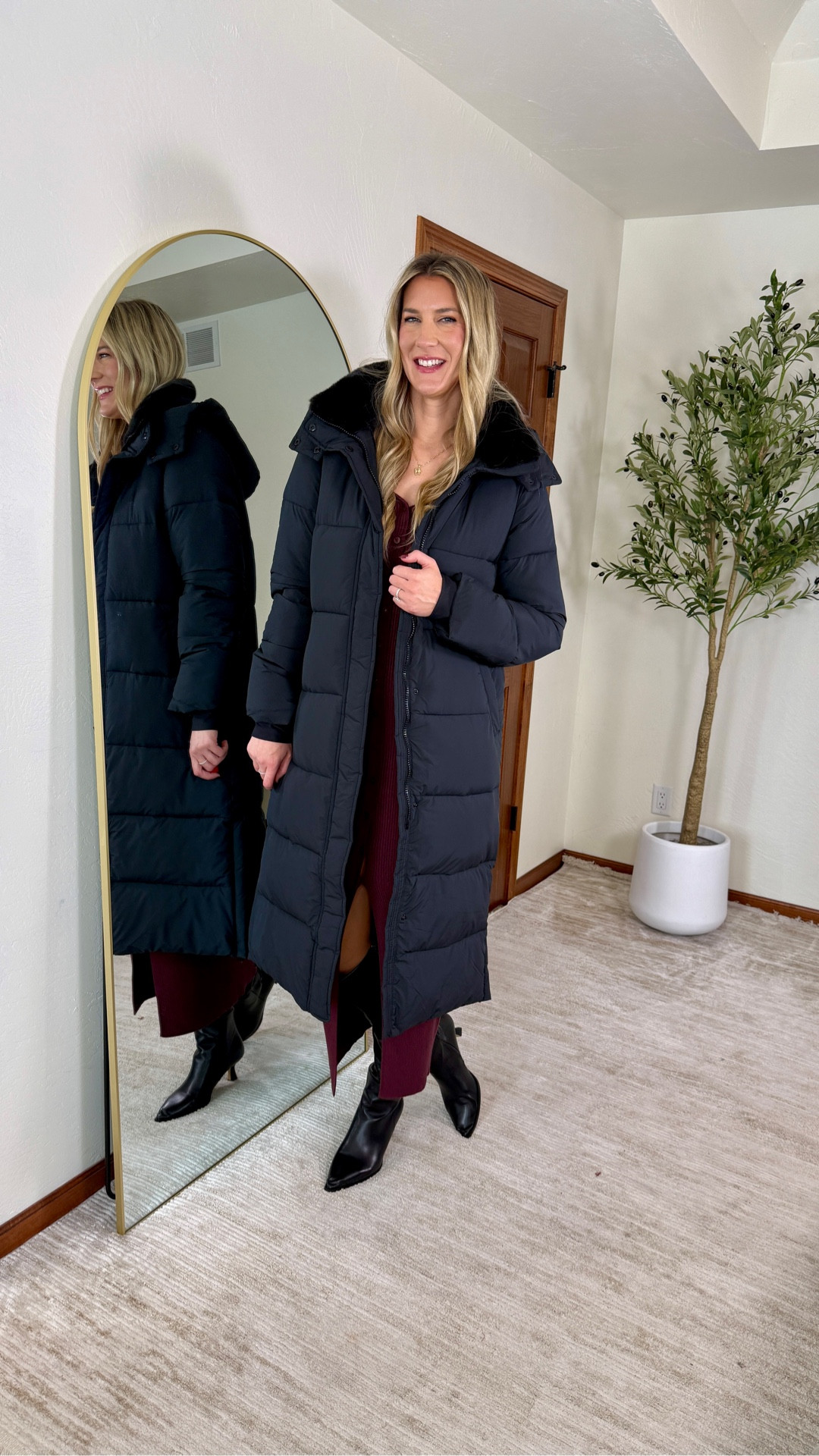 ⚠️code HOLIDAYRUSH stacks on top of sale prices- ends 12/15/25! 
Wearing my true medium/tall in all- mistakenly ordered long jeans instead of extra long and def prefer the extra long length instead. 

Tall denim, tall winter coats, puffer coats, leather coat, leather jacket, sweater dress, tall dress, long sleeve dress, holiday, winter style, cozy sweatshirt 

#LTKMidsize #LTKSeasonal #LTKTall