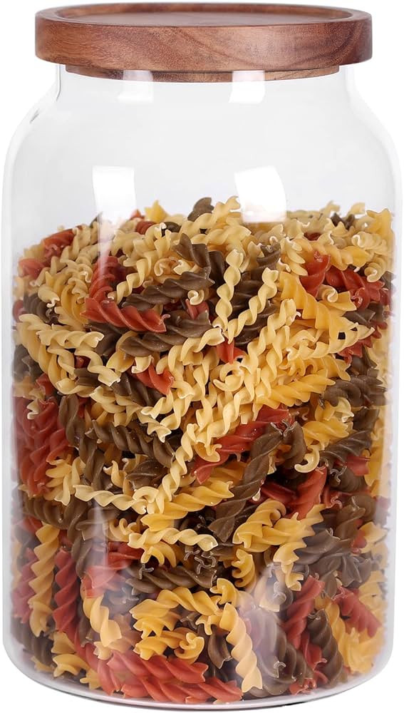 LEAVES AND TREES Y 1 Gallon Glass Jar with Airtight Lid and Anti-Skid Bottom for Dry Food Storage | Amazon (US)