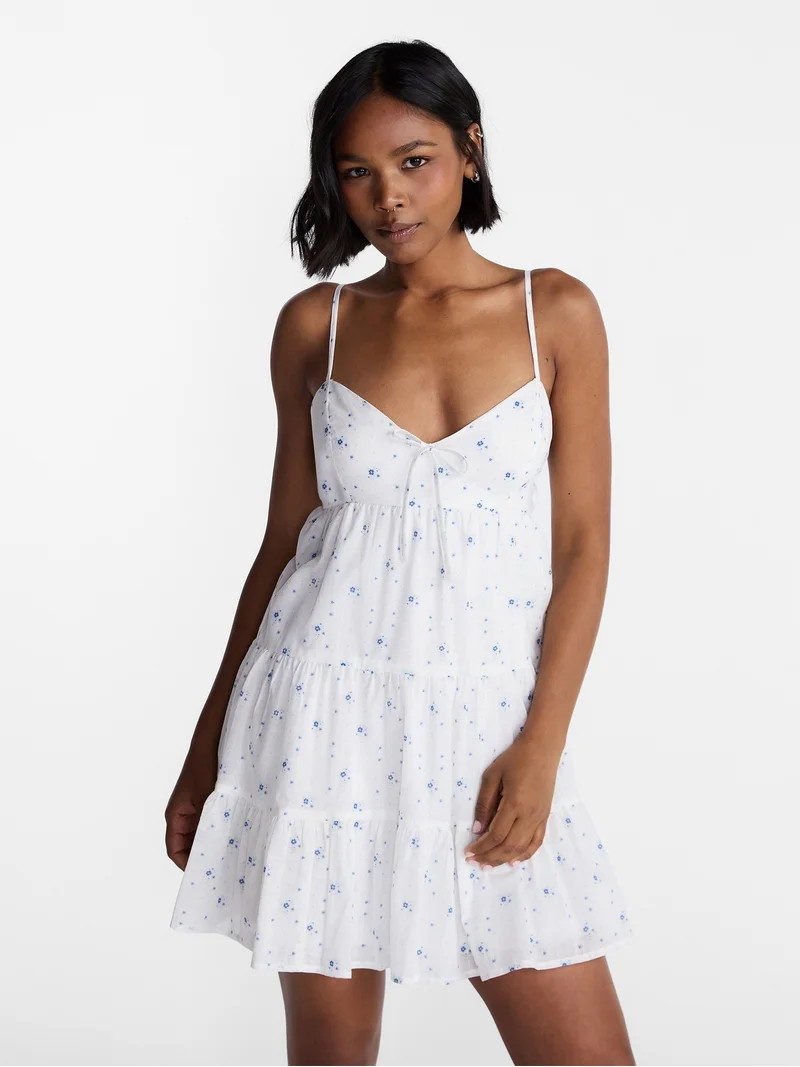 No Boundaries Tiered Trapeze Dress, Women's XXS-XXL | Walmart (US)