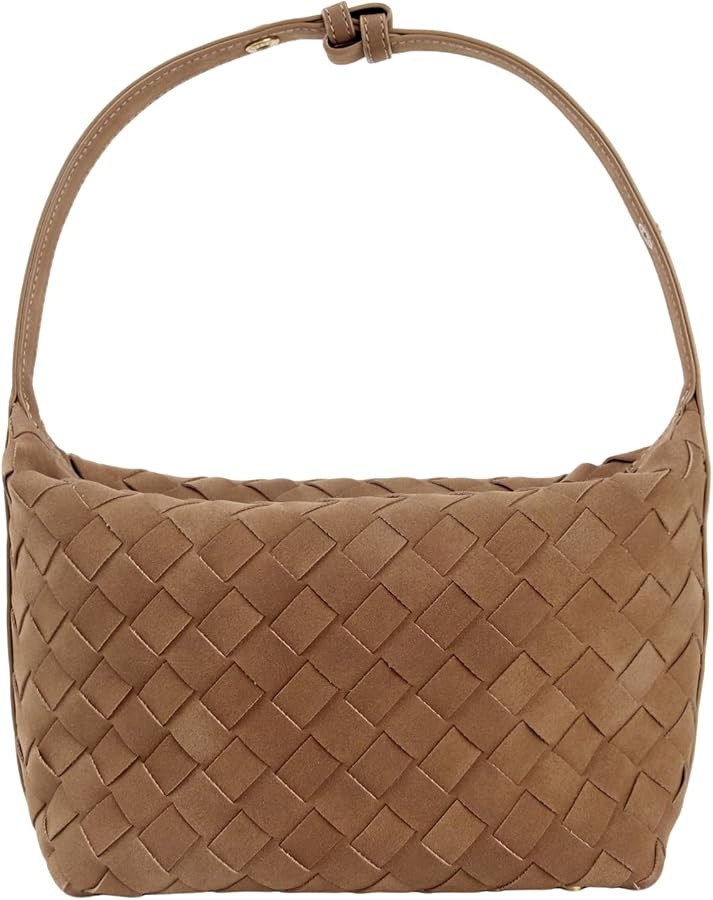 Woven Bag,Woven Leather Handbags,Suede Bags for Women,Retro Textured Waterproof and Wear-resistan... | Amazon (UK)