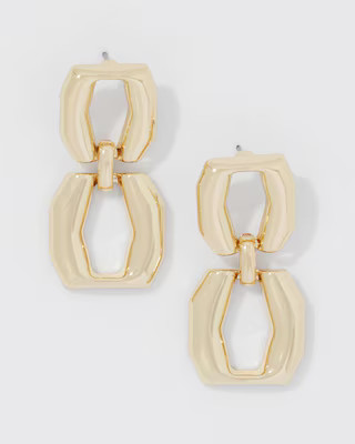 Gold Double Links Drop Earrings | White House Black Market
