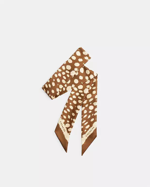 Wild Spots Print Silk Skinny Scarf | Coach (US)