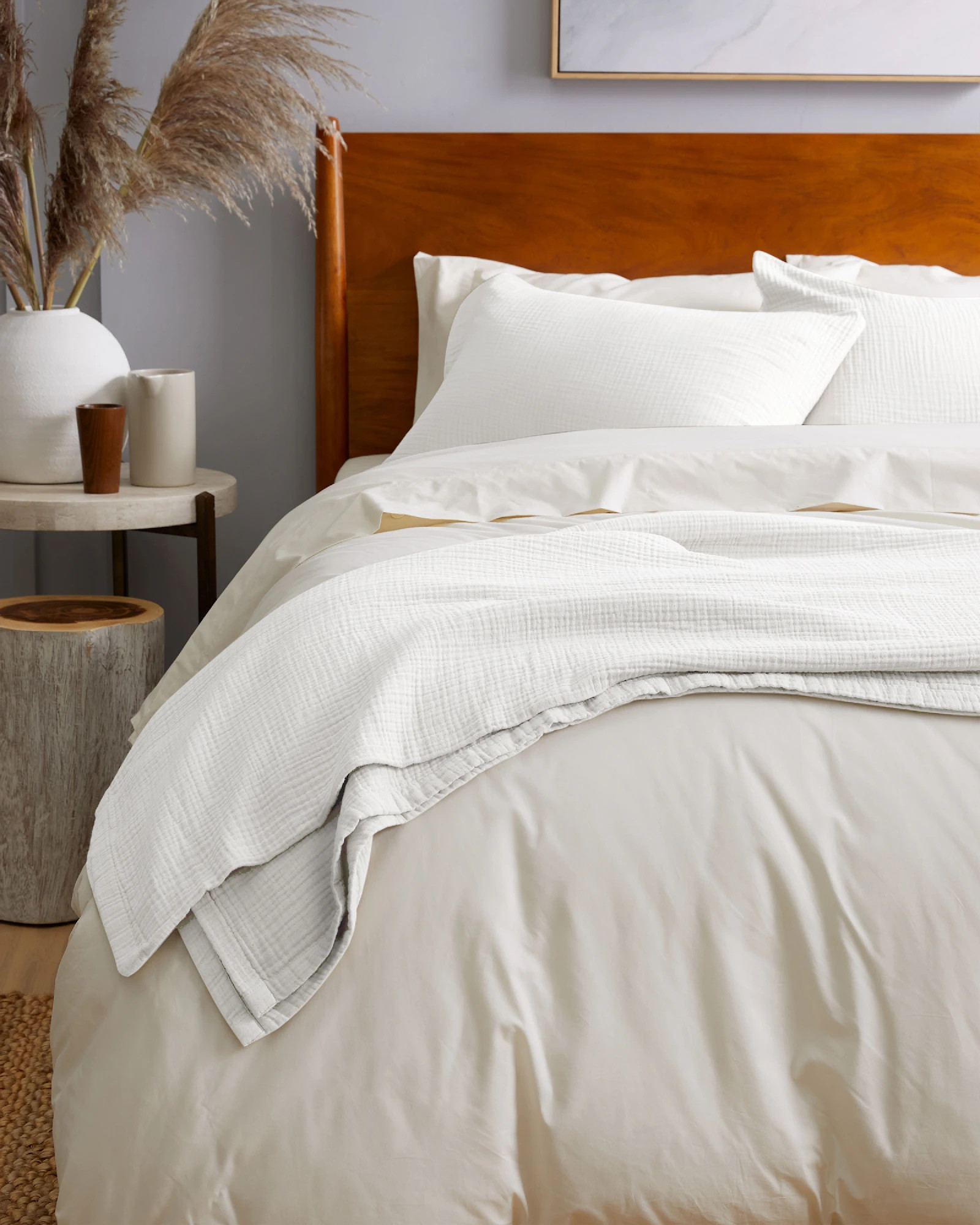 Organic Airy Gauze Blanket in White | Quince