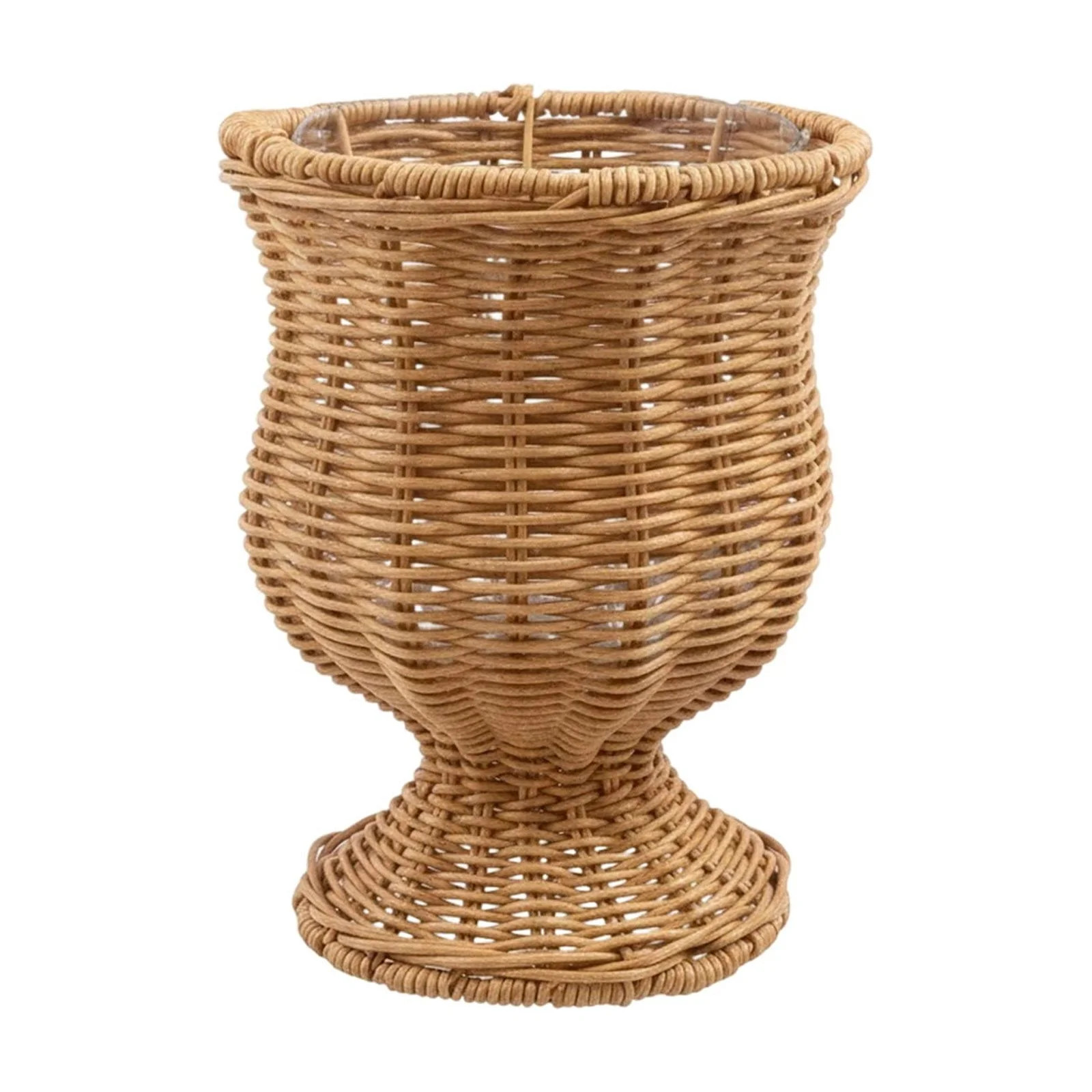 16" Woven Resin Urn Planter, Decorative Rattan-Style Wicker Flower Pot with Waterproof Lining for... | Walmart (US)