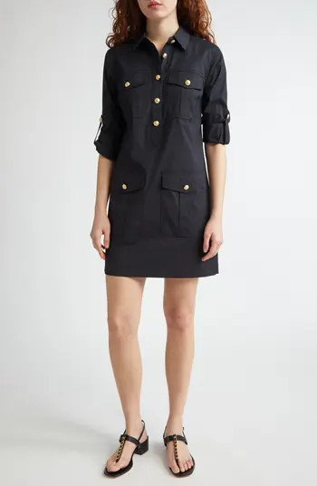 Veronica Beard Saude Long Sleeve Stretch Cotton Dress | Nordstrom | Nordstrom