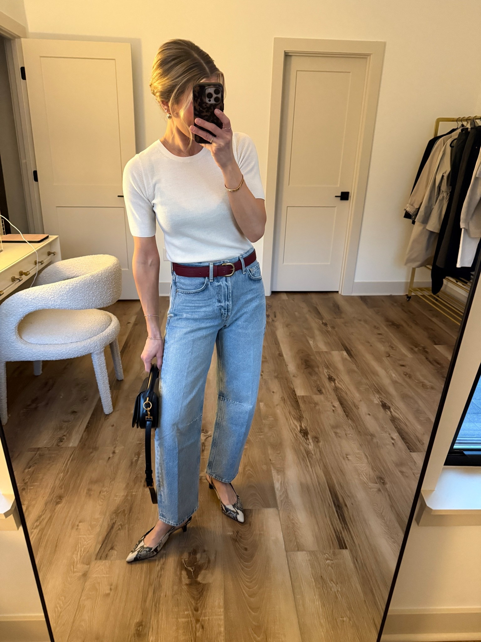 Wearing small top, small belt, 24 jeans (run big), heels tts 

#LTKgrwm #LTKootd #LTKOver40