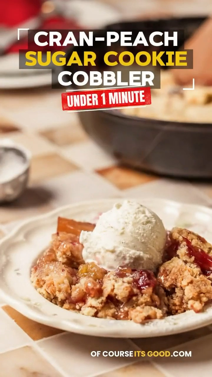 OF COURSE IT’S GOOD 👩🏻‍🍳 UNDER 1 MINUTE | Cran-Peach Sugar Cookie Cobbler 🍑🍪

Full recipe: ofcourseitsgood.com

#LTKfoodie #LTKvlog #LTKSeasonal