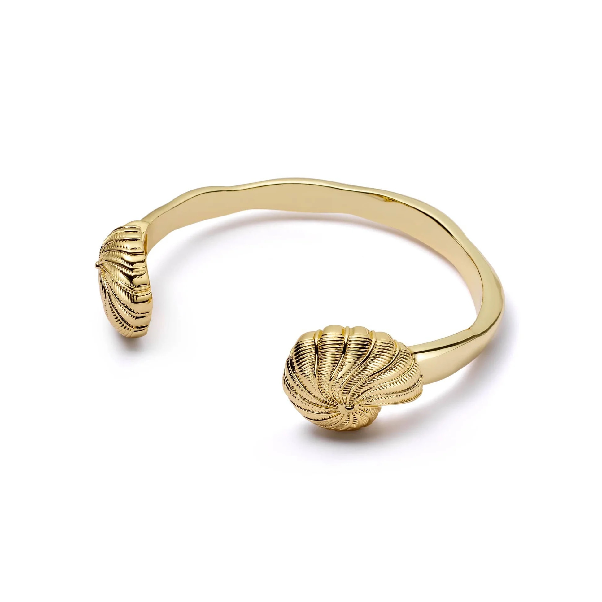 Polly Shell Cuff Bangle 18ct Gold Plate | Daisy London Jewellery
