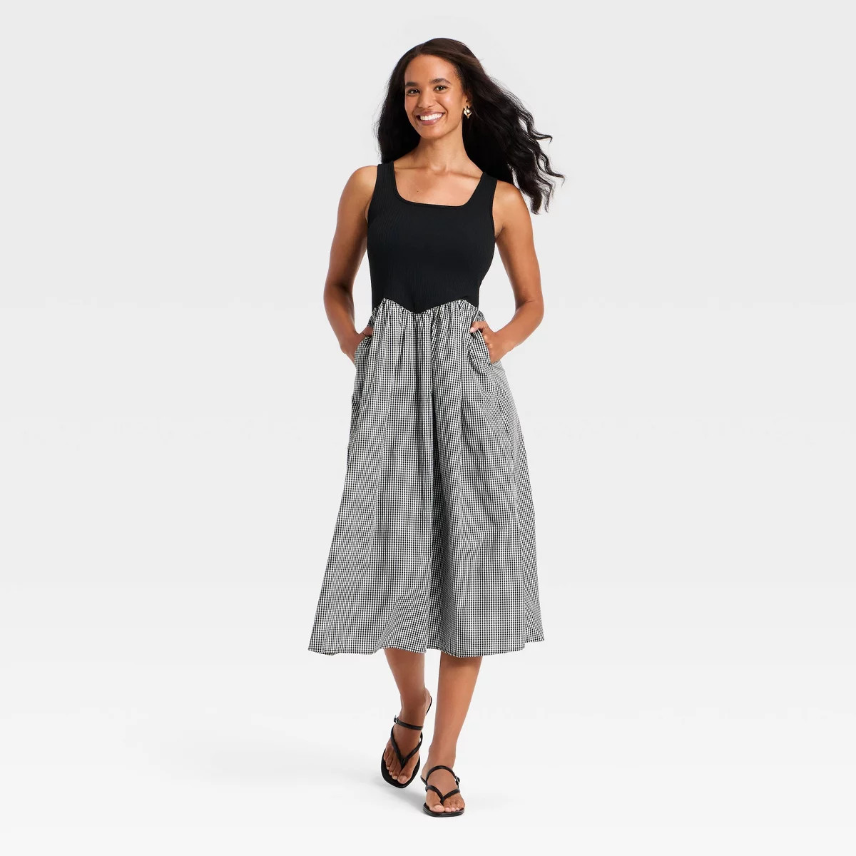 Women's Knit to Woven Midi Dress - A New Day™ | Target