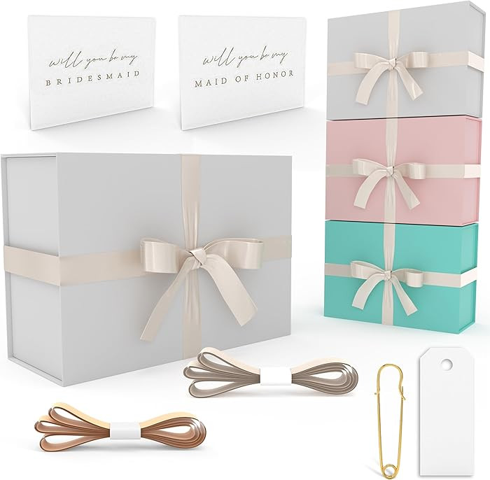 Gift Box Set - Bridesmaids Gifts for Wedding (1 Pack), All Occasions, Bridesmaid Proposal, Magnet... | Amazon (US)
