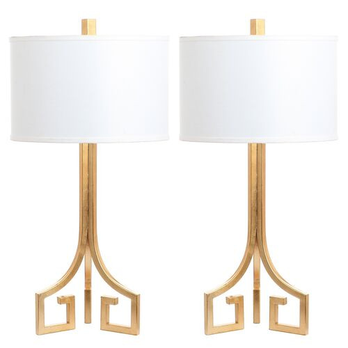 S/2 Arabelle Table Lamps, Gold | One Kings Lane