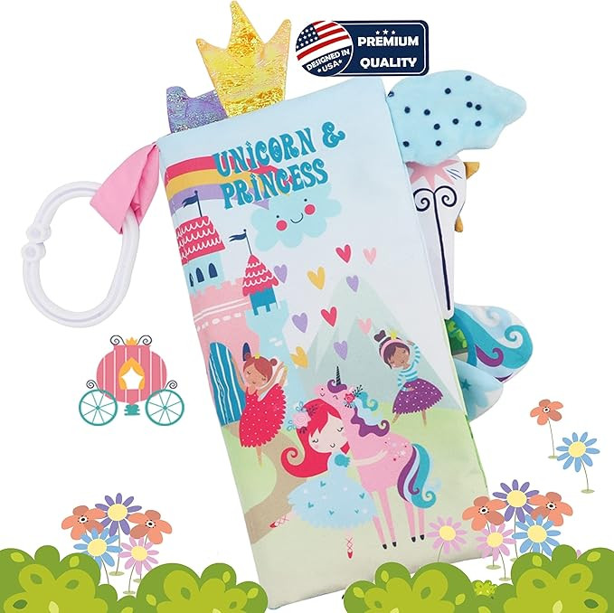 Unicorn Baby Books 0-6 Months, Touch Feel Book Soft Cloth Crinkle Books For Babies,Infants,Toddle... | Amazon (US)