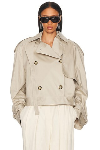 Light Cotton Short Trench Coat | FWRD 