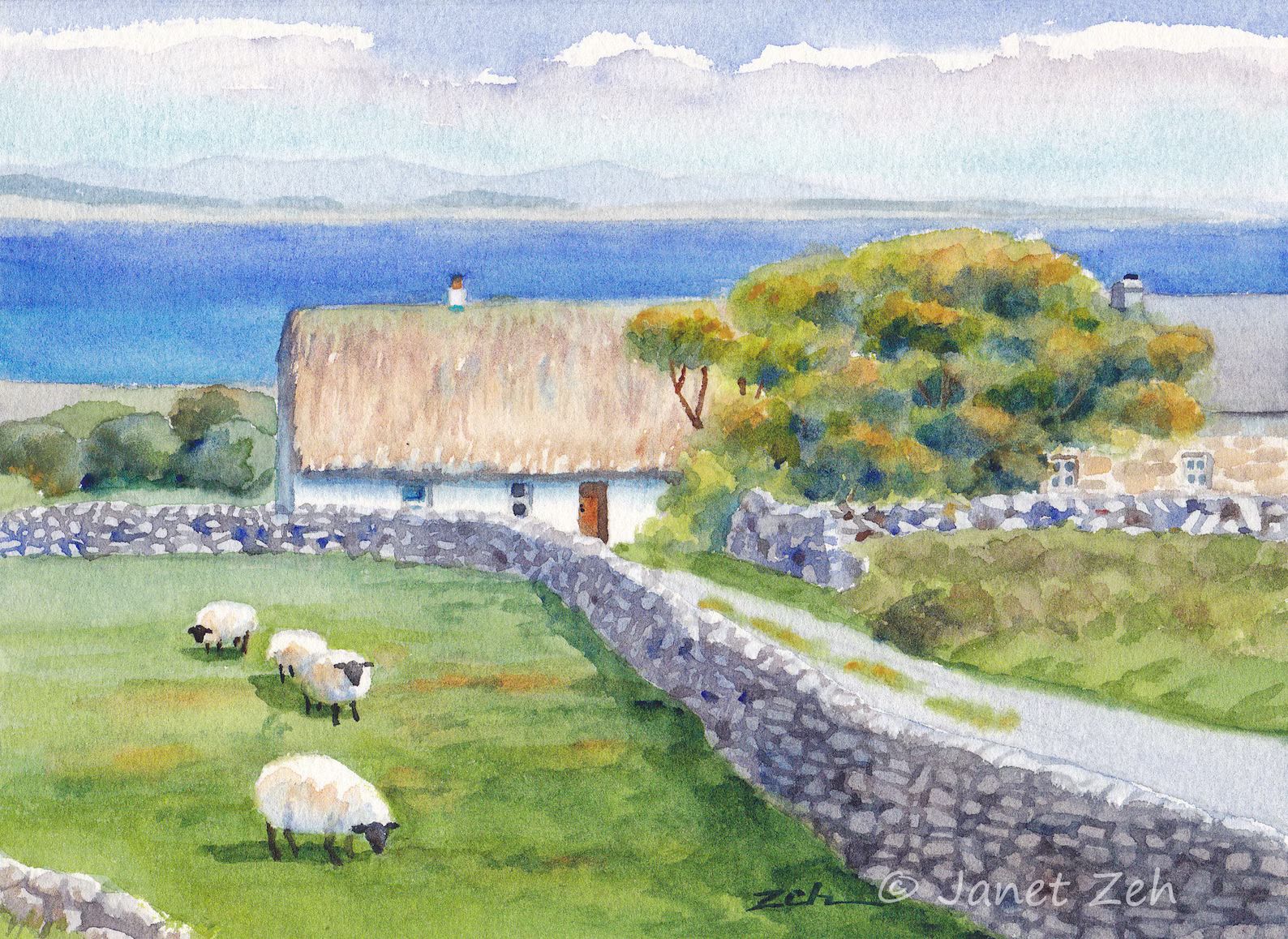 Original Aran Islands Watercolor Landscape Painting Ireland | Etsy | Etsy (US)