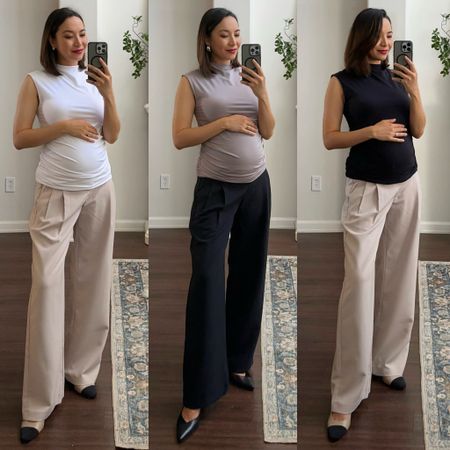 Maternity workwear finds from Abercrombie- so comfy & flattering 

Tops - ran big, my regular size is small at Abercrombie but xs would fit better (top is really long)

Pants - tts

#LTKSaleAlert #LTKWorkwear #LTKBump