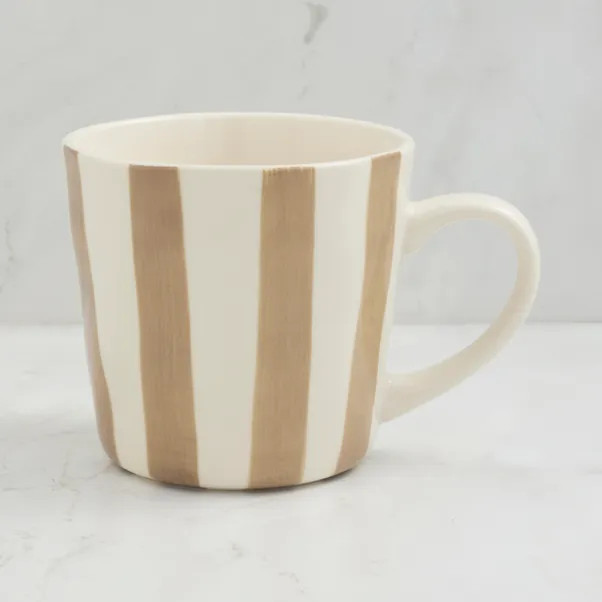 Handpainted Stripe Organic Stoneware Mug | Dunelm. | Dunelm