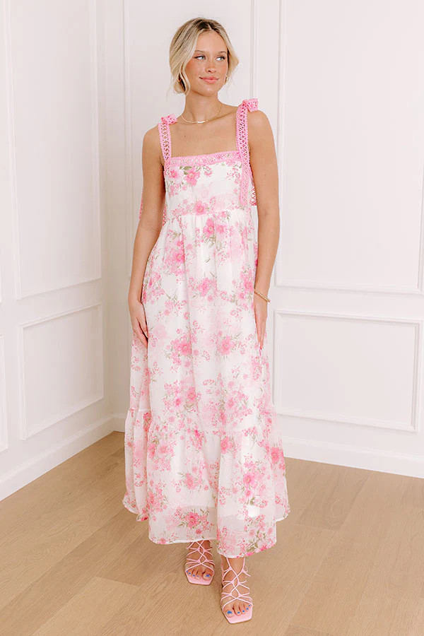 Countryside Estates Floral Maxi Dress in Pink | Impressions Online Boutique