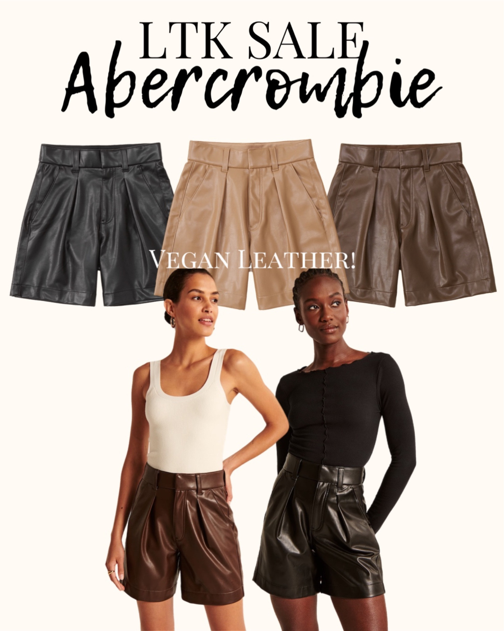 LTK Sale Abercrombie Fall Vegan Leather shorts! High waisted faux leather. Brown leather, tan leather and black leather styles


#LTKFallSale


#LTKSeasonal #LTKsalealert #LTKSale