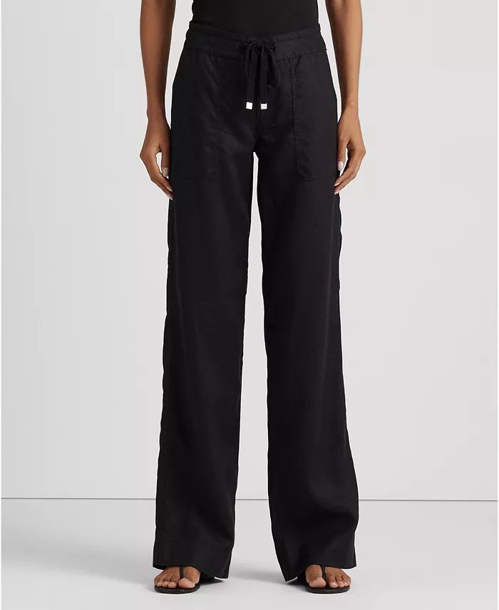 Wide-Leg Linen Pants | Macy's