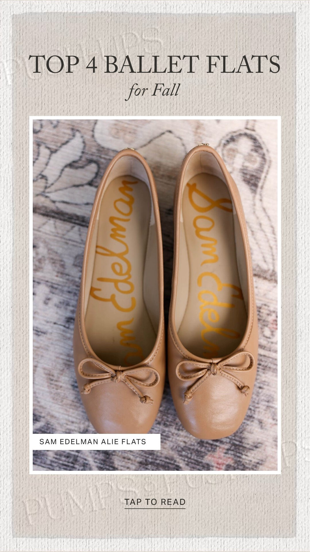 My favorite ballet flats for fall! I wear all four in a size five. They’re true to size.

Sam Edelman flats in French Sand 


#LTKShoeCrush #LTKPetite