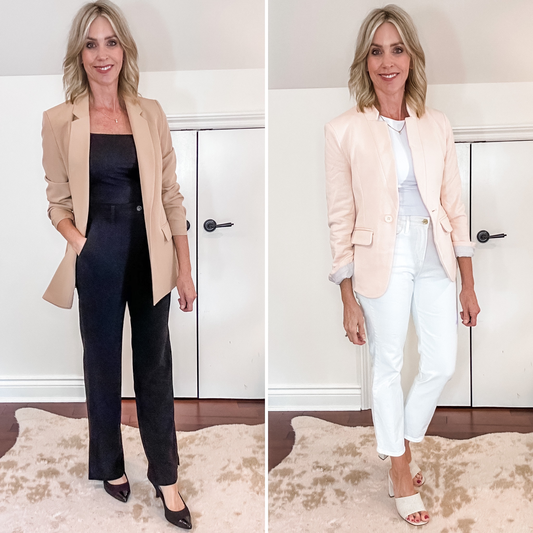 Outfit ideas using the style secret called Column of Color. Blazers fit true to size. 

#LTKSeasonal #LTKworkwear #LTKstyletip