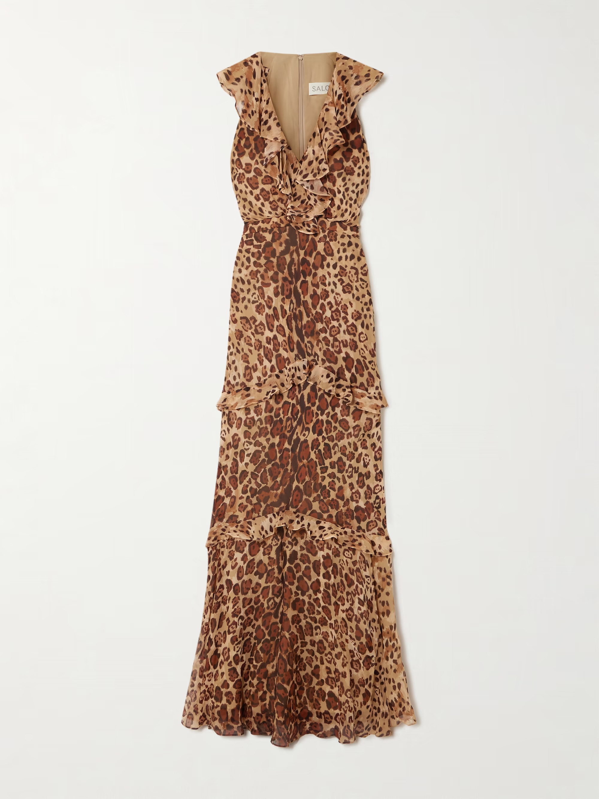 Rita ruffled cheetah-print crepon gown | NET-A-PORTER (US)