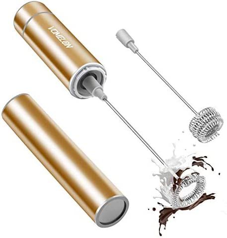 Milk Frother Handheld, Battery Operated Coffee Foamer Drink Mixer with 2 Stainless Steel Electric... | Amazon (US)
