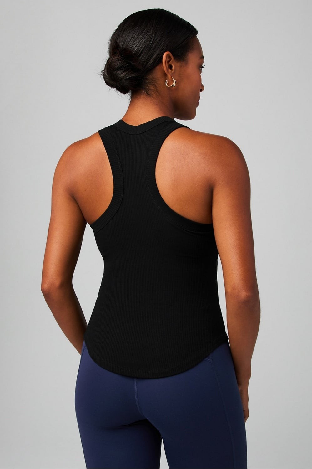 High Neck Rib Built-In Bra Tank | Fabletics