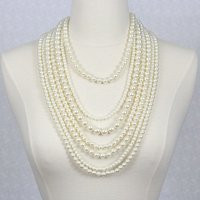 Multi Strand Pearl Statement Necklace Seven Layered Beaded Design | Etsy (US)