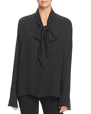 Theory Tie-Neck Silk Blouse | Bloomingdale's (US)