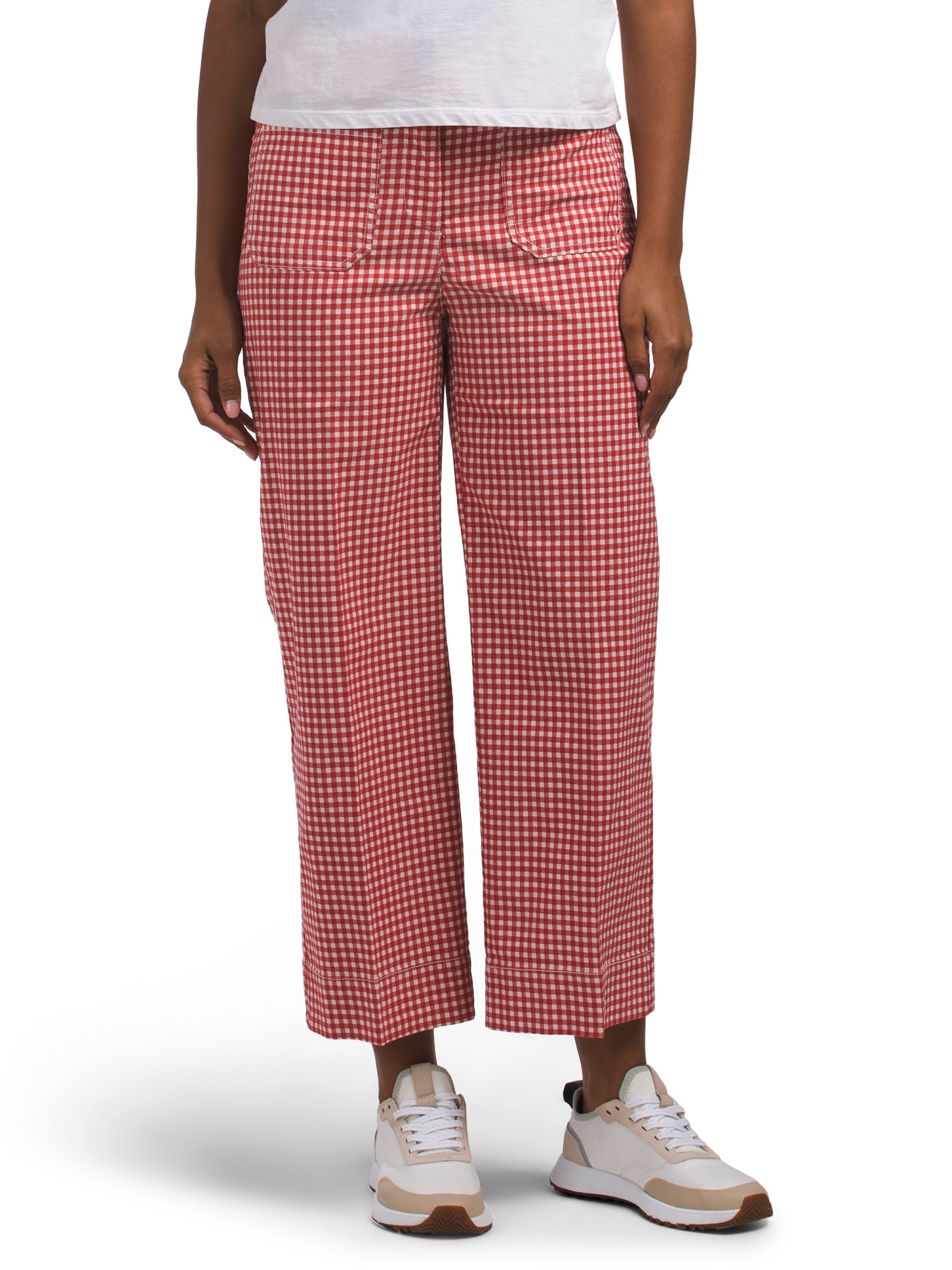 printed garment washed straight leg pants with patch pockets | TJ Maxx