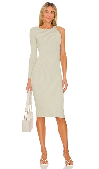 Jazlyn Asymmetrical Midi Dress in Sage | Revolve Clothing (Global)