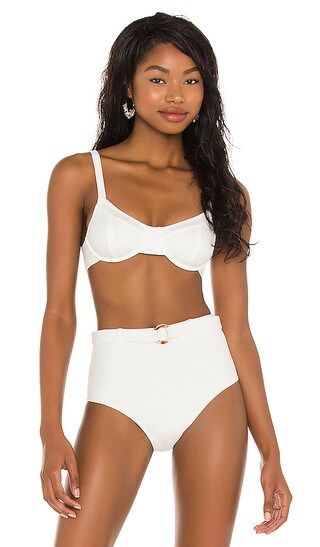 Maeve Bikini Top in Plain White | Revolve Clothing (Global)