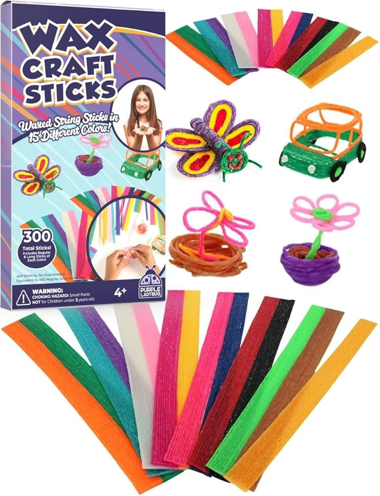Bendable Wax Craft Sticks for Kids: 15 Colors, 2 Lengths - 6&12 Inches, 150 of Each - Fun Kids Ai... | Amazon (US)