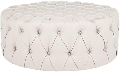 Safavieh Mercer Collection Charlene Taupe Tufted Ottoman | Amazon (US)