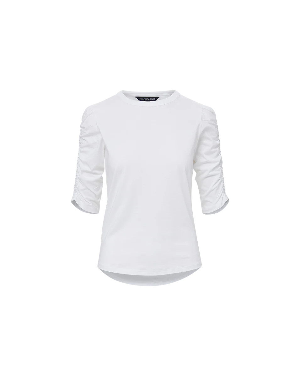 Waldorf Ruched-Sleeve T-Shirt | Veronica Beard