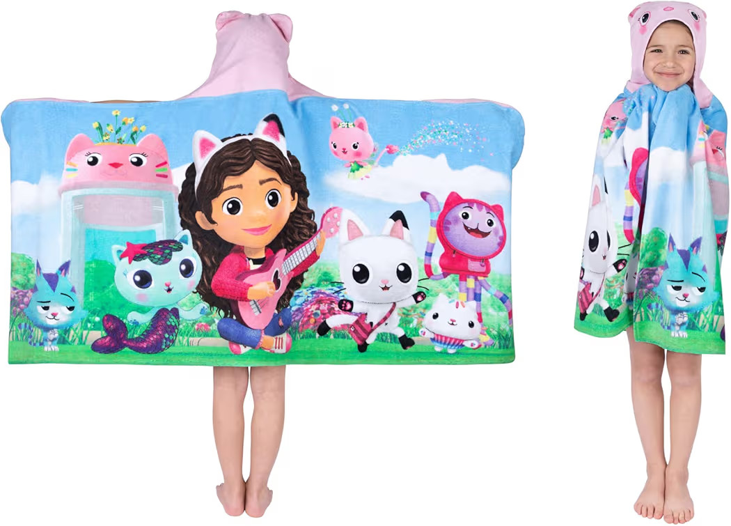 DreamWorks Gabby's Dollhouse Soft Cotton Terry Towel Wrap 24 in x 50 in Franco Kids | Amazon (US)