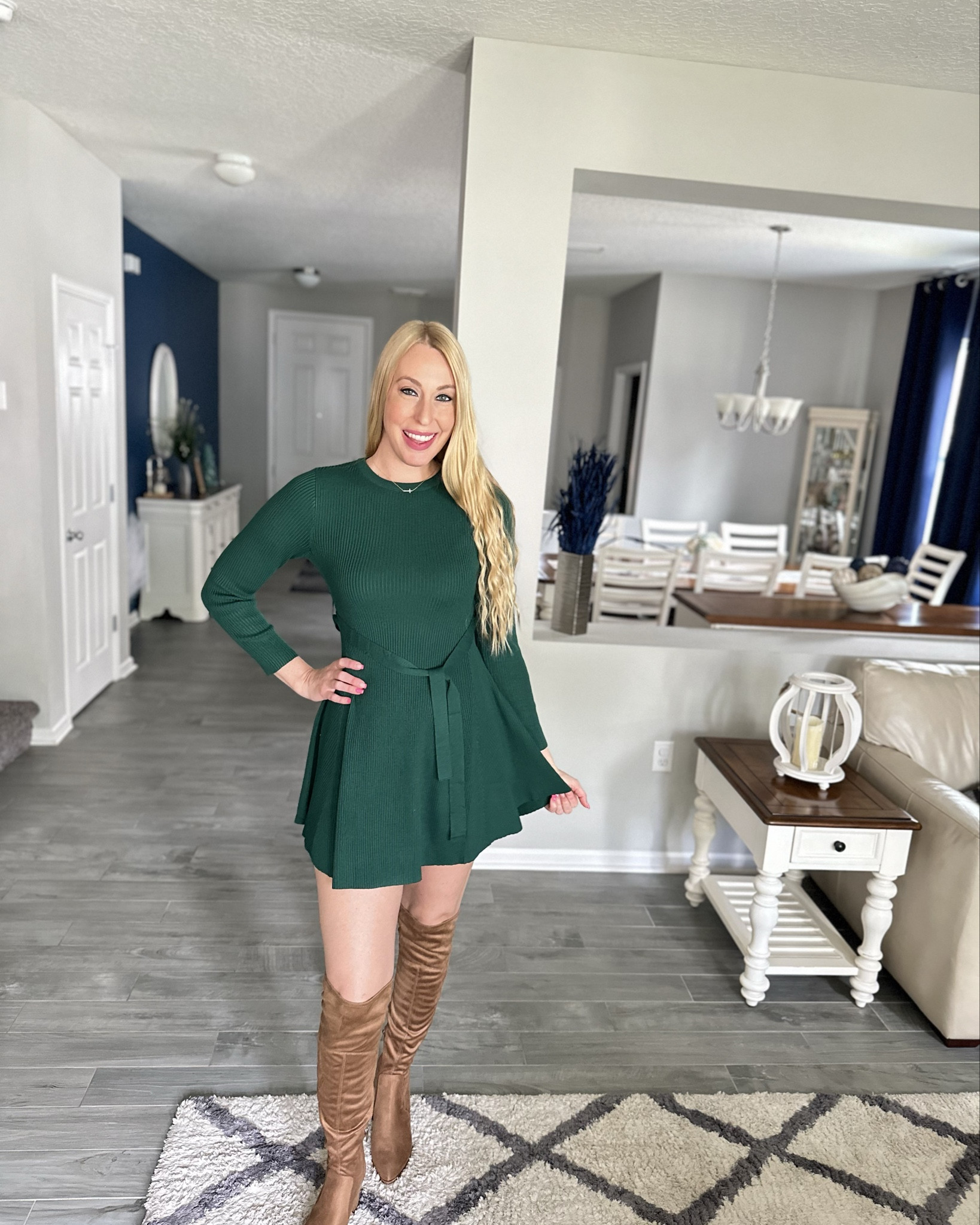 Super cute Dark Green Ribbed Dress
🤍 super stretchy and comfortable 
🤍 wear to work, teacher outfit and to dinner parties 
🤍 wearing size small, fits true to size 

#LTKStyleTip #LTKWorkwear #LTKFindsUnder50