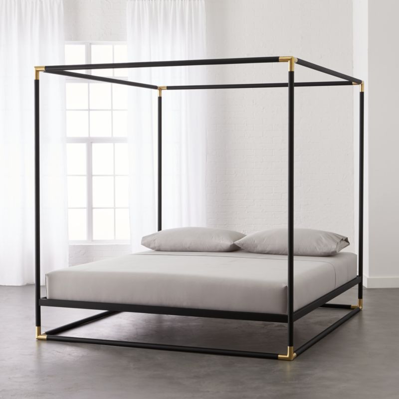 Frame Black Iron King Canopy Bed + Reviews | CB2 | CB2