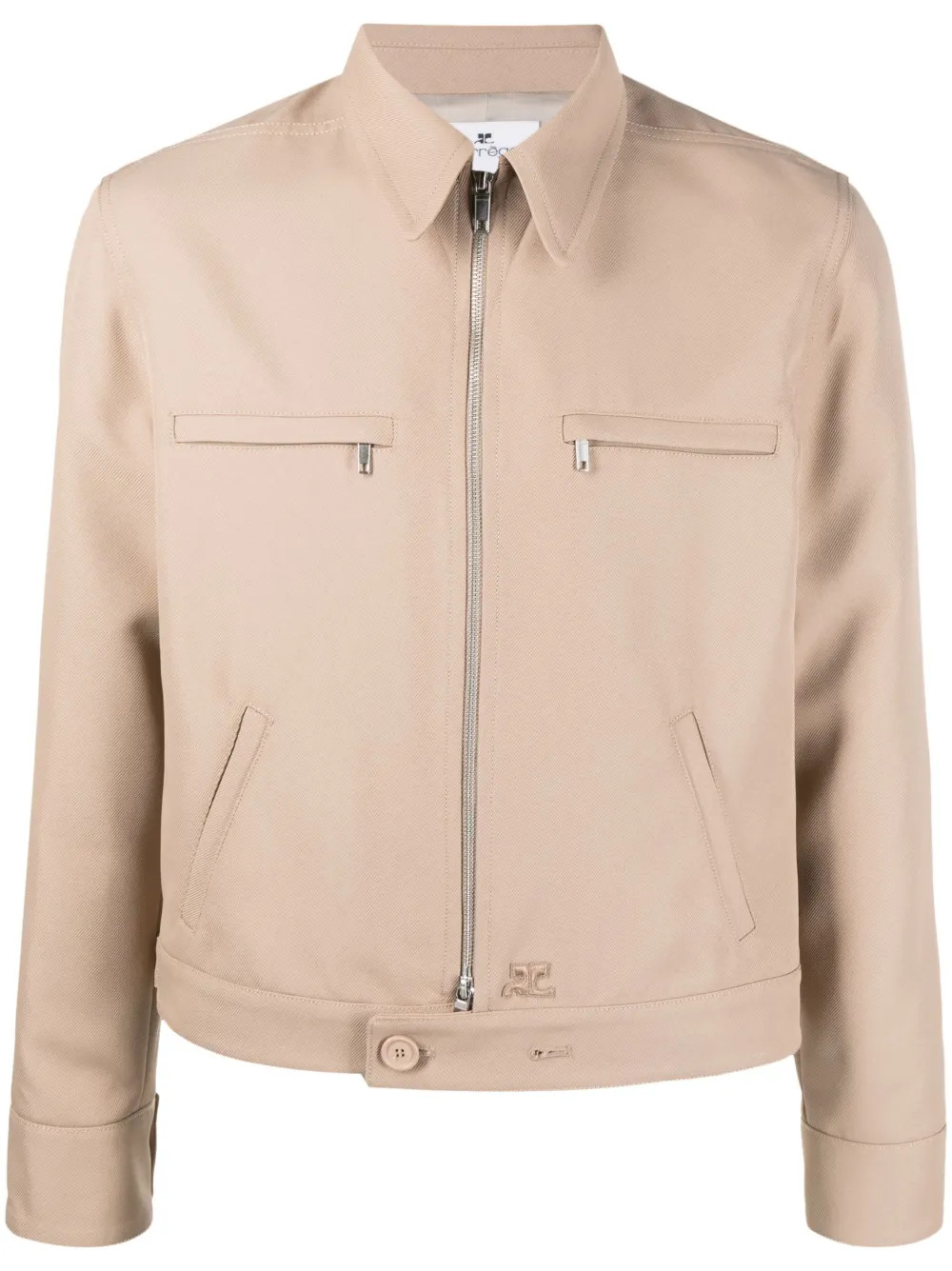 logo-patch zipped jacket | Farfetch Global