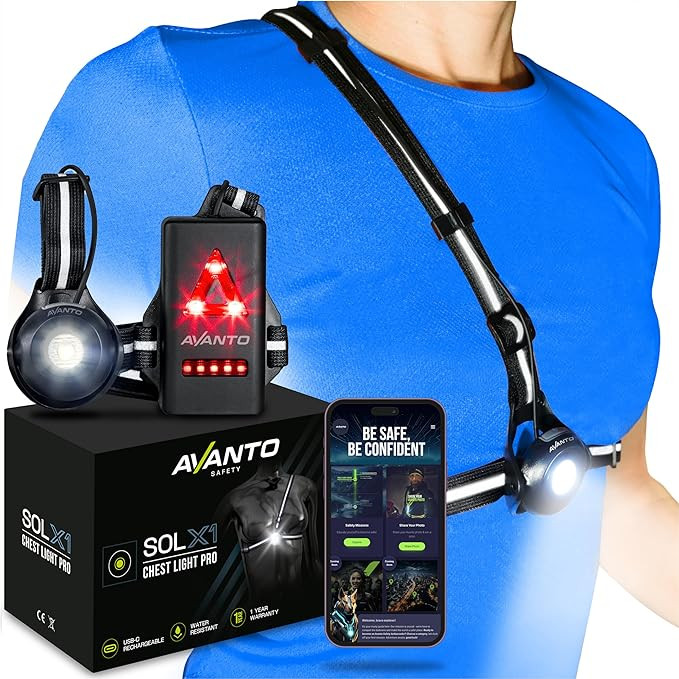 AVANTO SOLX1 Pro Chest Light for Running & Night Walking | Running Headlamp Flashlight Performanc... | Amazon (US)
