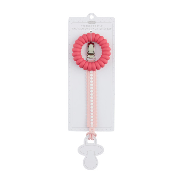 Hot Pink Teether Pacy Strap | Mud Pie