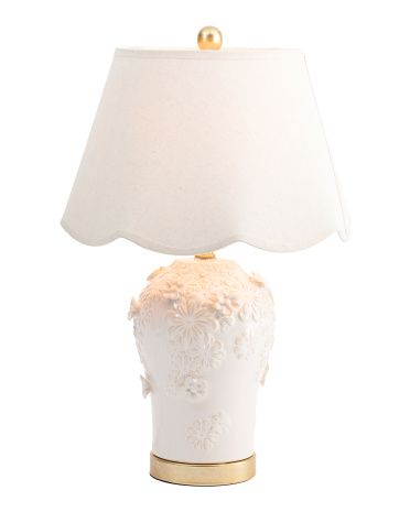 23in 3d Floral Ceramic Table Lamp | TJ Maxx
