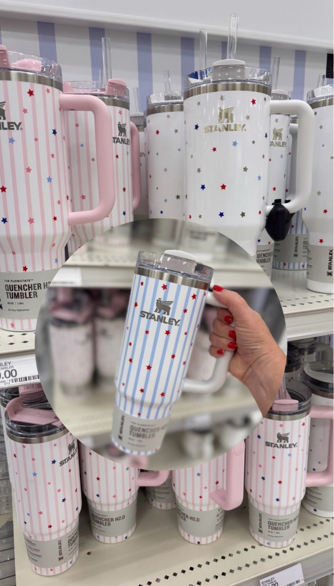 Trending! Okay but these patriotic Stanley cups are way too cute to pass up 😍 The striped and star prints are giving all the summer vibes for Memorial Day, Fourth of July, lake days, and beach trips.

Stanley cup, patriotic decor, Fourth of July essentials, summer drinkware, Target finds, patriotic Stanley, red white and blue, summer accessories, viral tumbler, holiday finds, lovelylifestyling

#LTKSeasonal #LTKHome #LTKmomlife