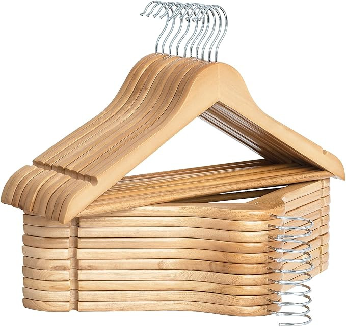StorageWorks Wooden Coat Hanger, 20 Pack Heavy Duty Clothes Hangers, Natural Wood Color, Natural ... | Amazon (CA)