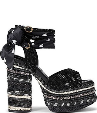 Kurt Geiger London Chelsea Scarf Embellished Platform Sandals - 40.5(9.5) | Dillard's