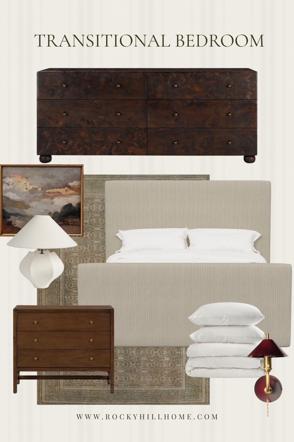 The Transitional Bedroom Edit 

Transform your space with these curated bedroom finds. I’m currently obsessed with the pop of red in that gorgeous plugin sconce! Pair it with a burl wood dresser and a pinstripe headboard for that perfect mix of masculine and feminine energy.

#bedroomdecor #transitionaldesign #burlwood #modernhighheadboard #interiordesigninspo #earthytones #homedecor #masterbedroom #neutralbedroom

#LTKHome