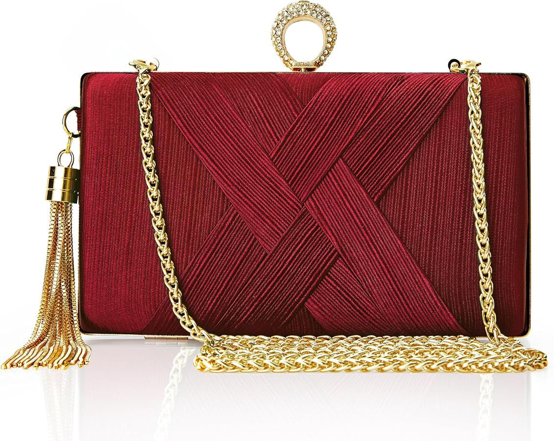 BABEYOND Clutch Purses for Women - Evening Bag Tassel Pendant Clutch for Bride Party Prom Wedding | Amazon (US)