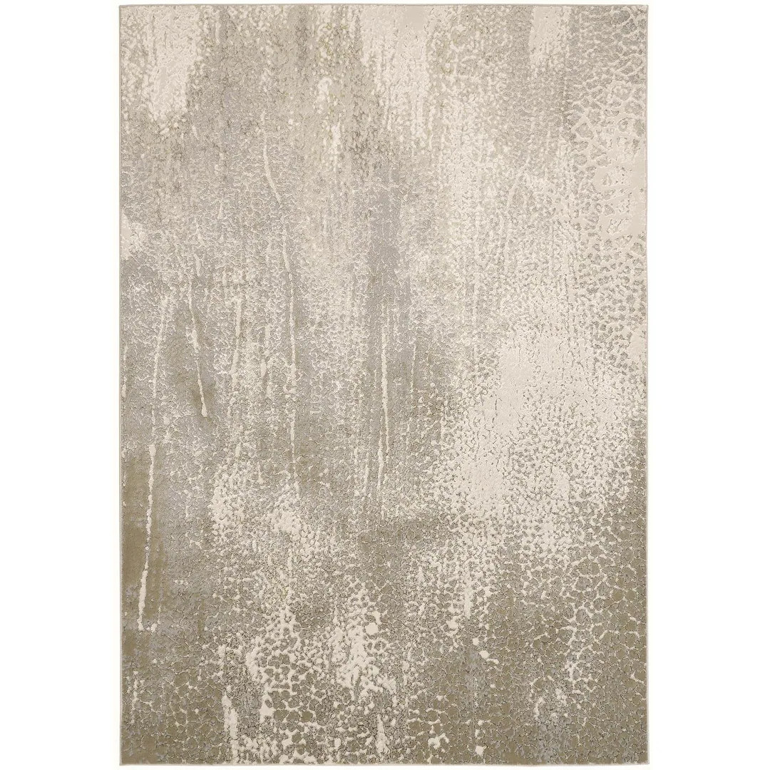 Grand Bazaar Tripoli Machine Made Abstract Modern Area Rug - 10' x 13'2" - Ivory/Gray/Gold | Overstock