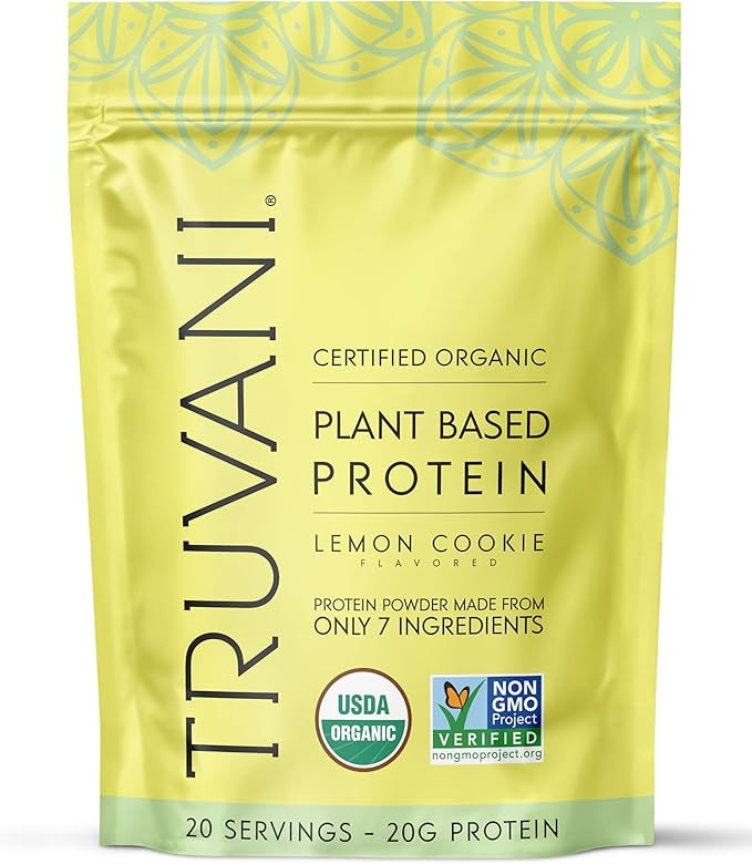Truvani Vegan Pea Protein Powder | Lemon Cookie | 20g Organic Plant Based Protein | 20 Servings |... | Amazon (US)